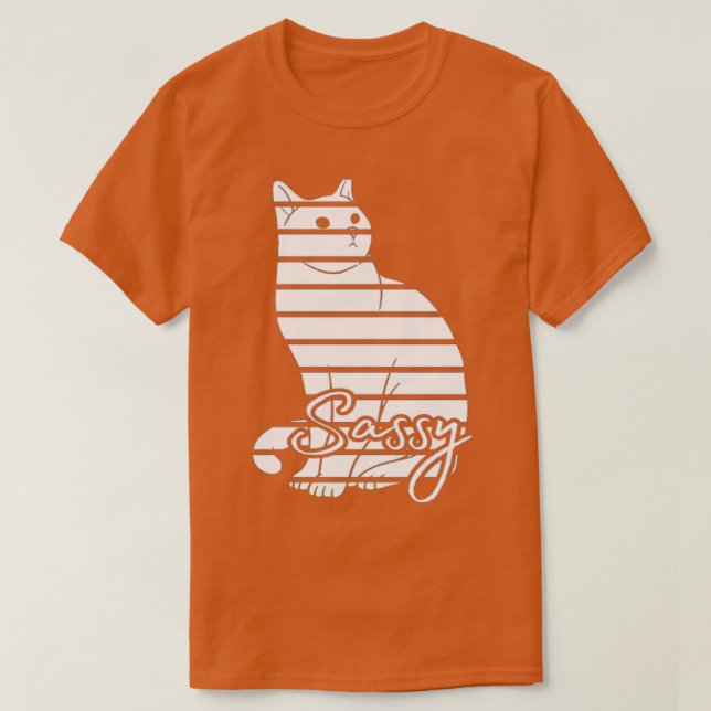 Sassy White Cat T Shirt (Design framsida)