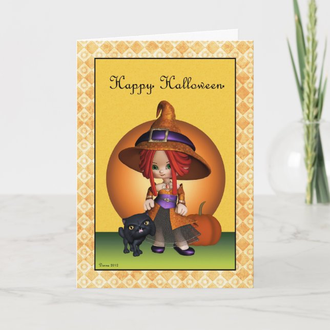 Sassy Witch Happy halloween-hälsningskort Kort (Framsida)