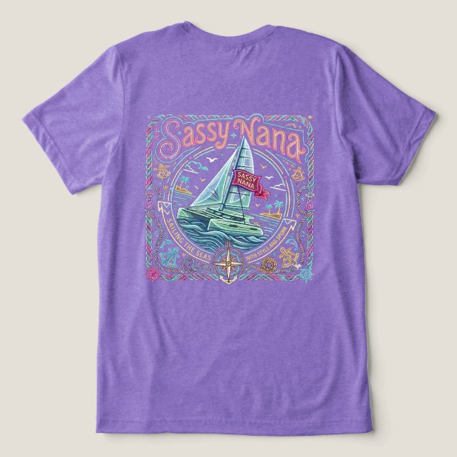 Sassy Yachting Mormor T Shirt (Design Baksida)