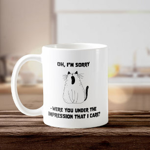 Sassy Yawning Cat Attitude Sarcastic Funny Humor Kaffemugg