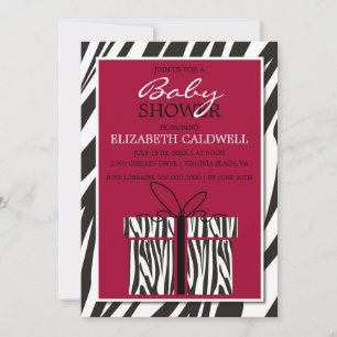 Sassy Zebra Baby Shower-inbjudan Inbjudningar
