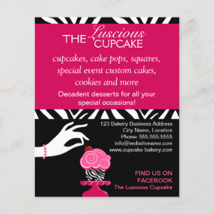 Sassy Zebra Cupcake Bakery Flygblad