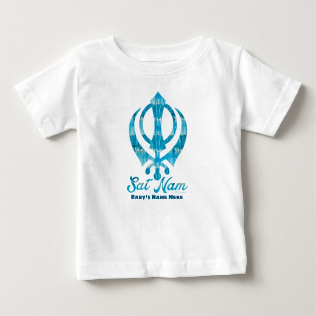 Sat Nam Khanda Personlig White T Shirt (Framsida)