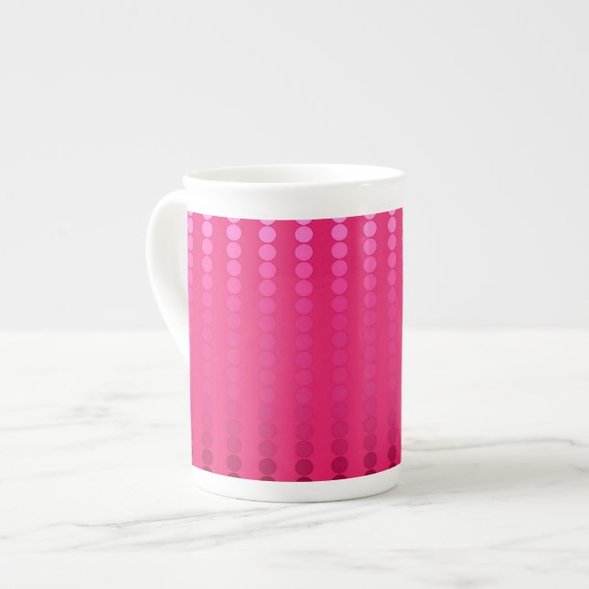 Satador - rosa i fuchsisk nyans benporslin mugg (Framsida vänster)
