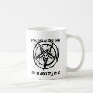 Satan älskar mig muggen kaffemugg
