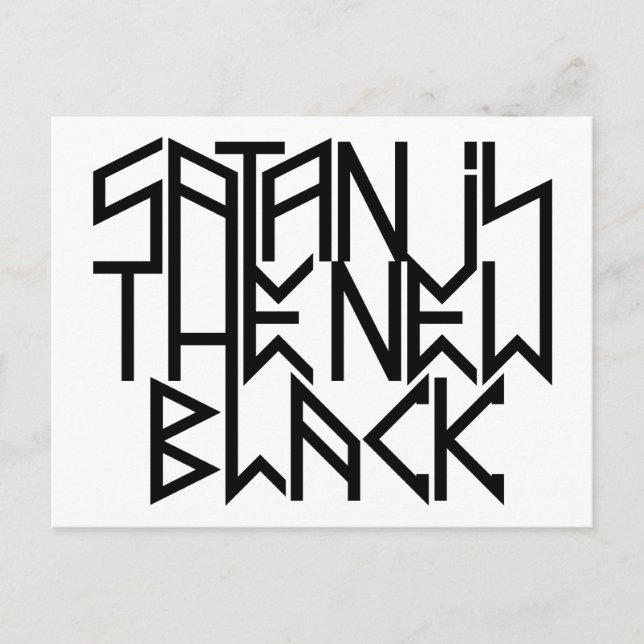 Satan är det nya svarta nr 3 (svart) vykort (Framsida)