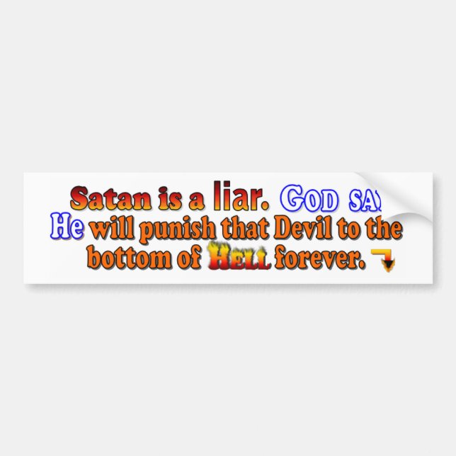Satan är en Liar Bildekal (Framsidan)
