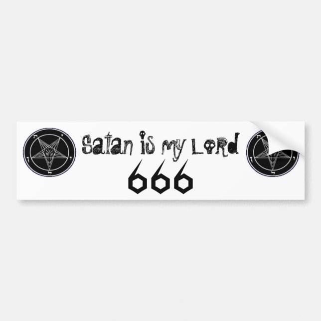 satan är lorden bildekal (Framsidan)