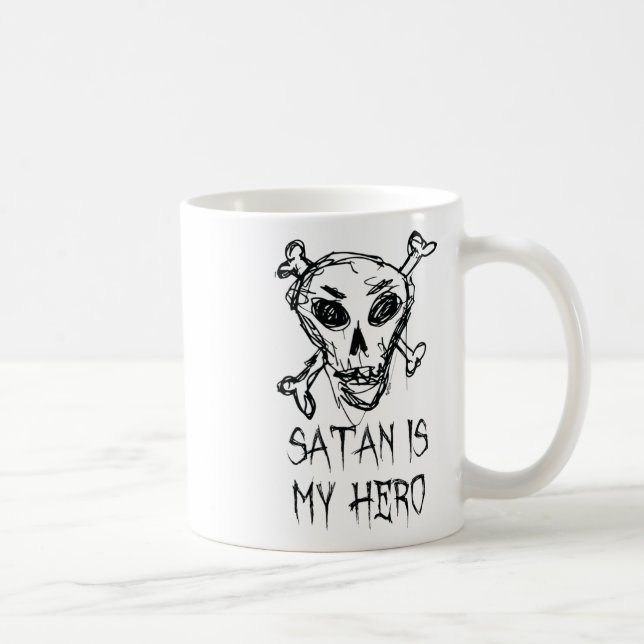 Satan är min Hero Halloween Costume Ord Design Kaffemugg (Höger)