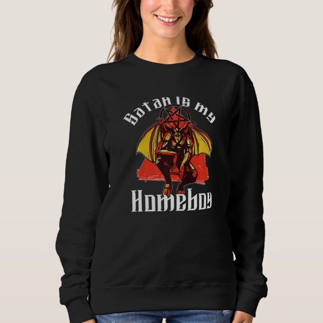 Satan Är Min Kompis  Satansk Satanism Baphomet T Shirt (Framsida)