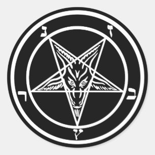 Satan Baphomet Runt Klistermärke