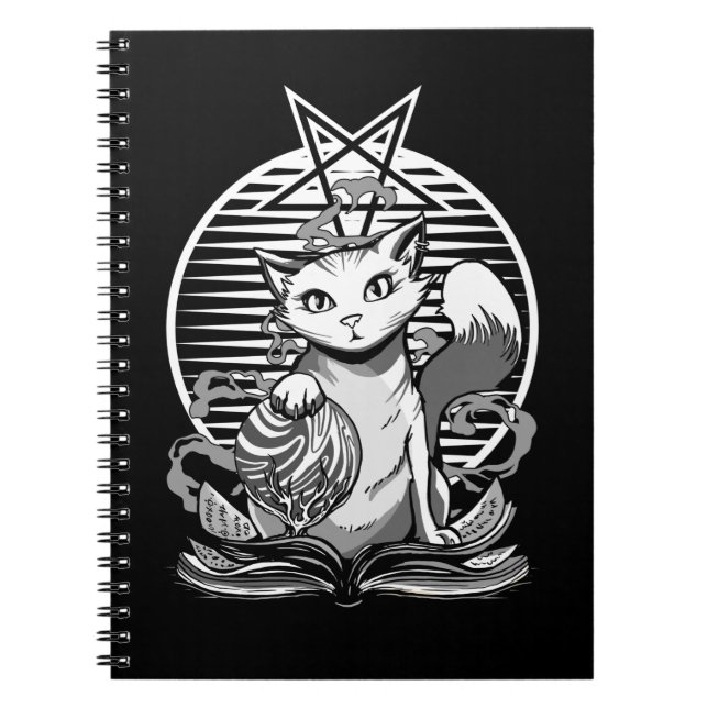 Satan Cat Fortune Teller Witchy Goth Kitten Anteckningsbok (Framsidan)