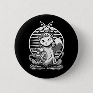 Satan Cat Fortune Teller Witchy Goth Kitten Knapp