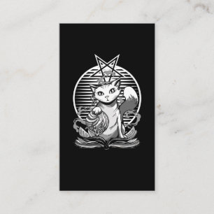 Satan Cat Fortune Teller Witchy Goth Kitten Visitkort