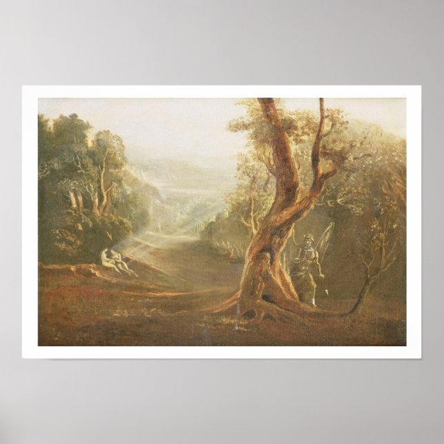 Satan Contemplating Adam och Kväll i Paradise, frå Poster (Framsidan)