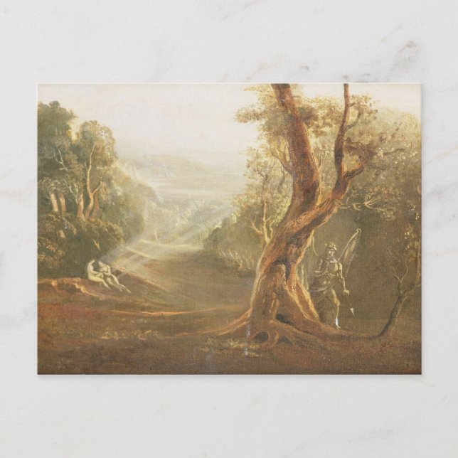 Satan Contemplating Adam och Kväll i Paradise, frå Vykort (Framsida)