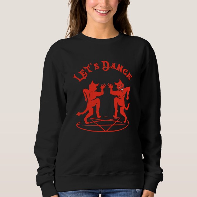 Satan Dance Baphomet Occult Satanism T Shirt (Framsida)
