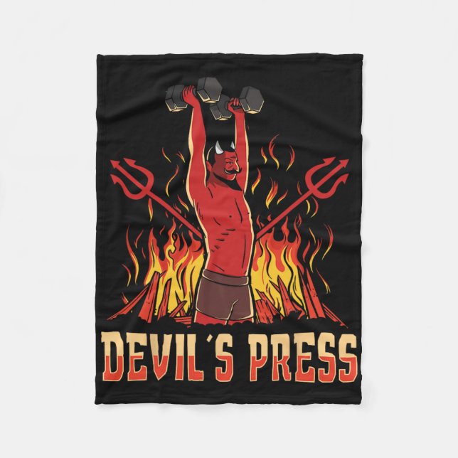 Satan Djävulen DemPress Bodybuilding Fleecefilt (Framsidan)