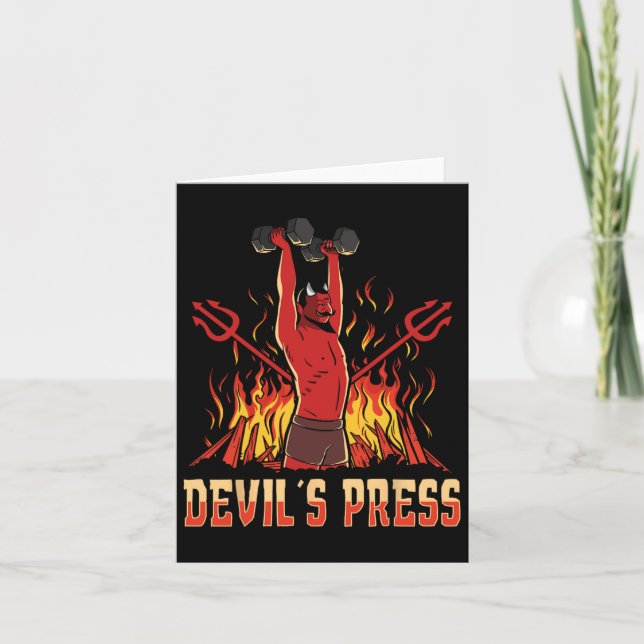 Satan Djävulen DemPress Bodybuilding Kort (Framsida)