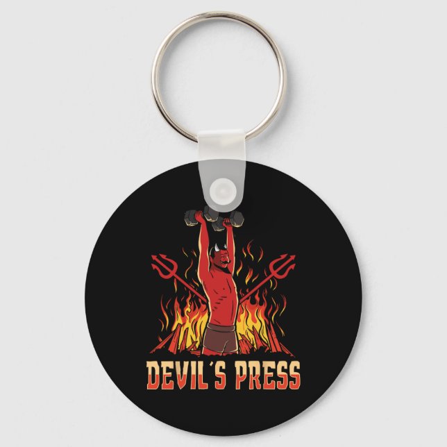 Satan Djävulen DemPress Bodybuilding Nyckelring (Framsida)