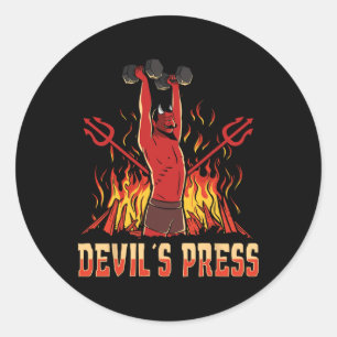 Satan Djävulen DemPress Bodybuilding Runt Klistermärke