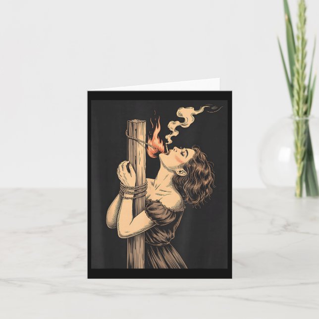 Satan Djävulen helvetet Witch med Flames Cigarette Kort (Framsida)