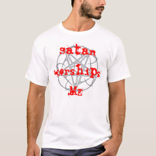 satan dyrkanar mig t-skjorta tee