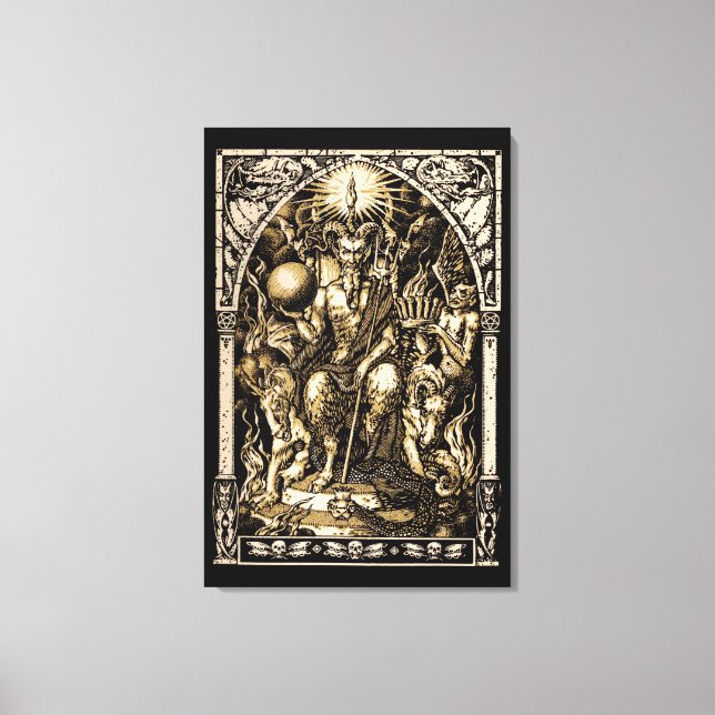Satan Enthroned 24x36 Canvas Wall Art (Framsida)