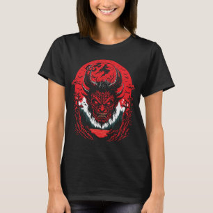 Satan Evil Ansikte Demon Head Graphics Design T Shirt