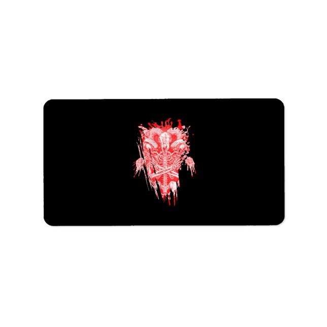 Satan Gift all Hail Goat Satanic Baphome Adressetikett (Framsidan)