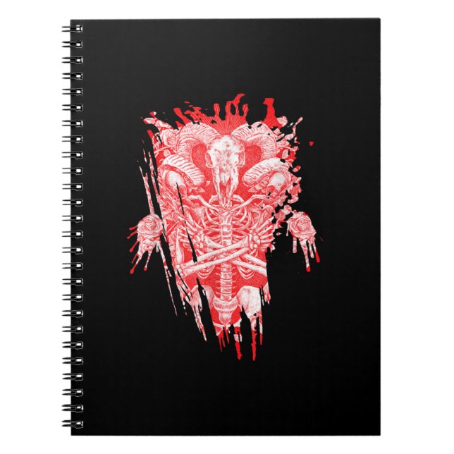 Satan Gift all Hail Goat Satanic Baphome Anteckningsbok (Framsidan)