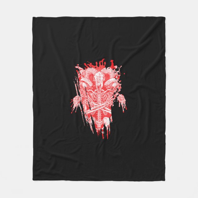 Satan Gift all Hail Goat Satanic Baphome Fleecefilt (Framsidan)