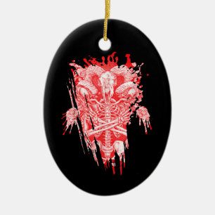 Satan Gift all Hail Goat Satanic Baphome Julgransprydnad Keramik