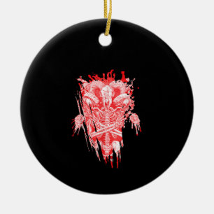 Satan Gift all Hail Goat Satanic Baphome Julgransprydnad Keramik