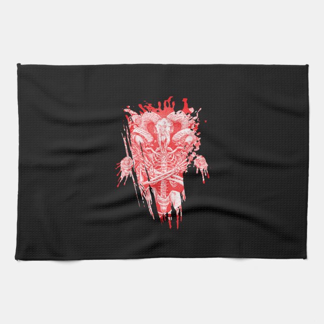 Satan Gift all Hail Goat Satanic Baphome Kökshandduk (Horisontell)