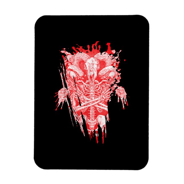 Satan Gift all Hail Goat Satanic Baphome Magnet (Vertikal)