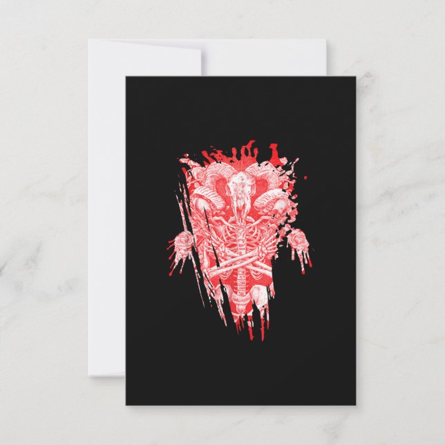 Satan Gift all Hail Goat Satanic Baphome OSA Kort (Framsida)
