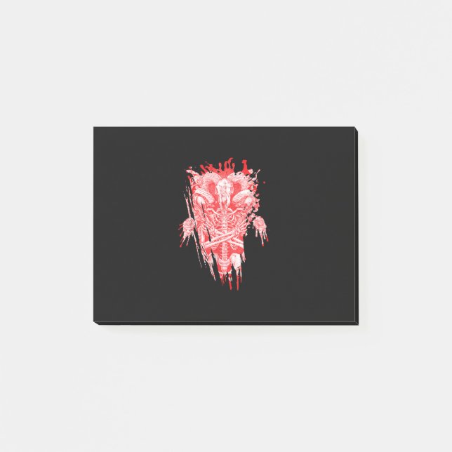 Satan Gift all Hail Goat Satanic Baphome Post-it Block (Framsida)