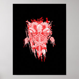 Satan Gift all Hail Goat Satanic Baphome Poster