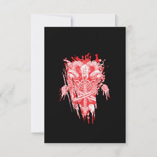 Satan Gift all Hail Goat Satanic Baphome Tack Kort (Framsida)