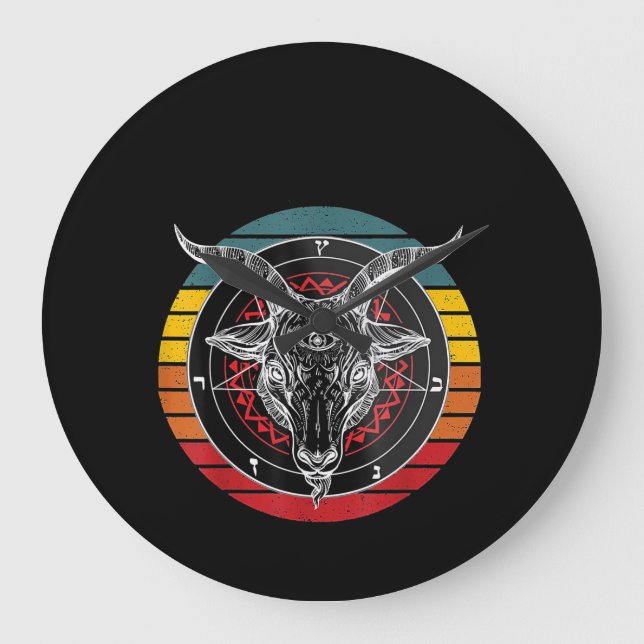 Satan Goat, Goat Gift Stor Klocka (Framsida)