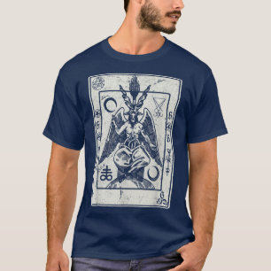 Satan Goat Head Djävulen Tarot Card D T Shirt