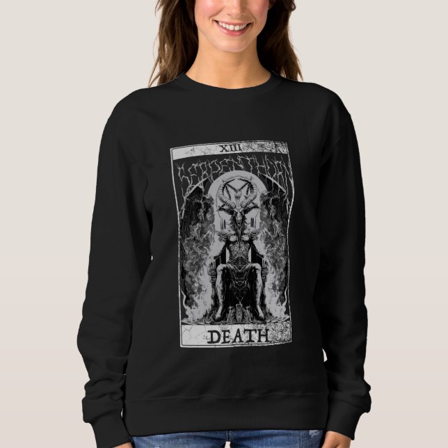 Satan Goat Head Tarot Card Död U T Shirt (Framsida)
