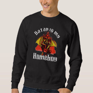 Satan Is My Homeboy  Satanic Satanism Baphomet Lång Ärmad Tröja