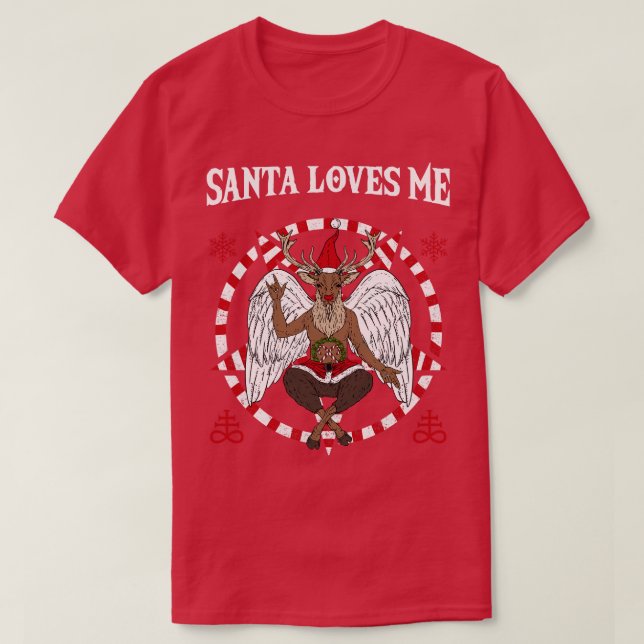Satan Kärlek Me Baphomet 5 T Shirt (Design framsida)