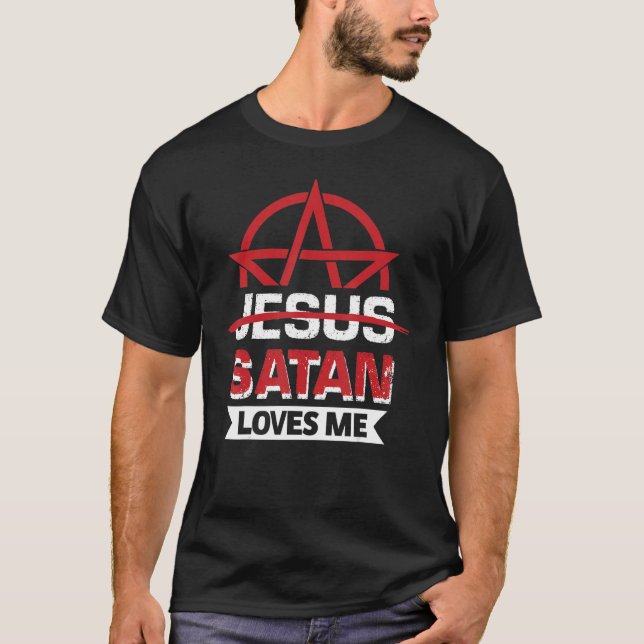 Satan Kärlek Me Gothic Pride T Shirt (Framsida)