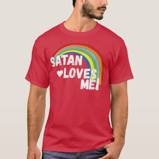 Satan Kärlek Me Ljuny Mörk Humor Atheist Tee