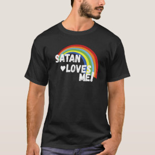 Satan Kärlek Me T-Shirt Funny Mörk Humor Atheist S