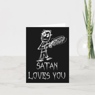 Satan Kärlek You Halloween Costume Ord Design Kort