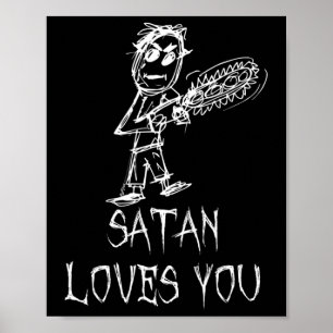 Satan Kärlek You Halloween Costume Ord Design Poster